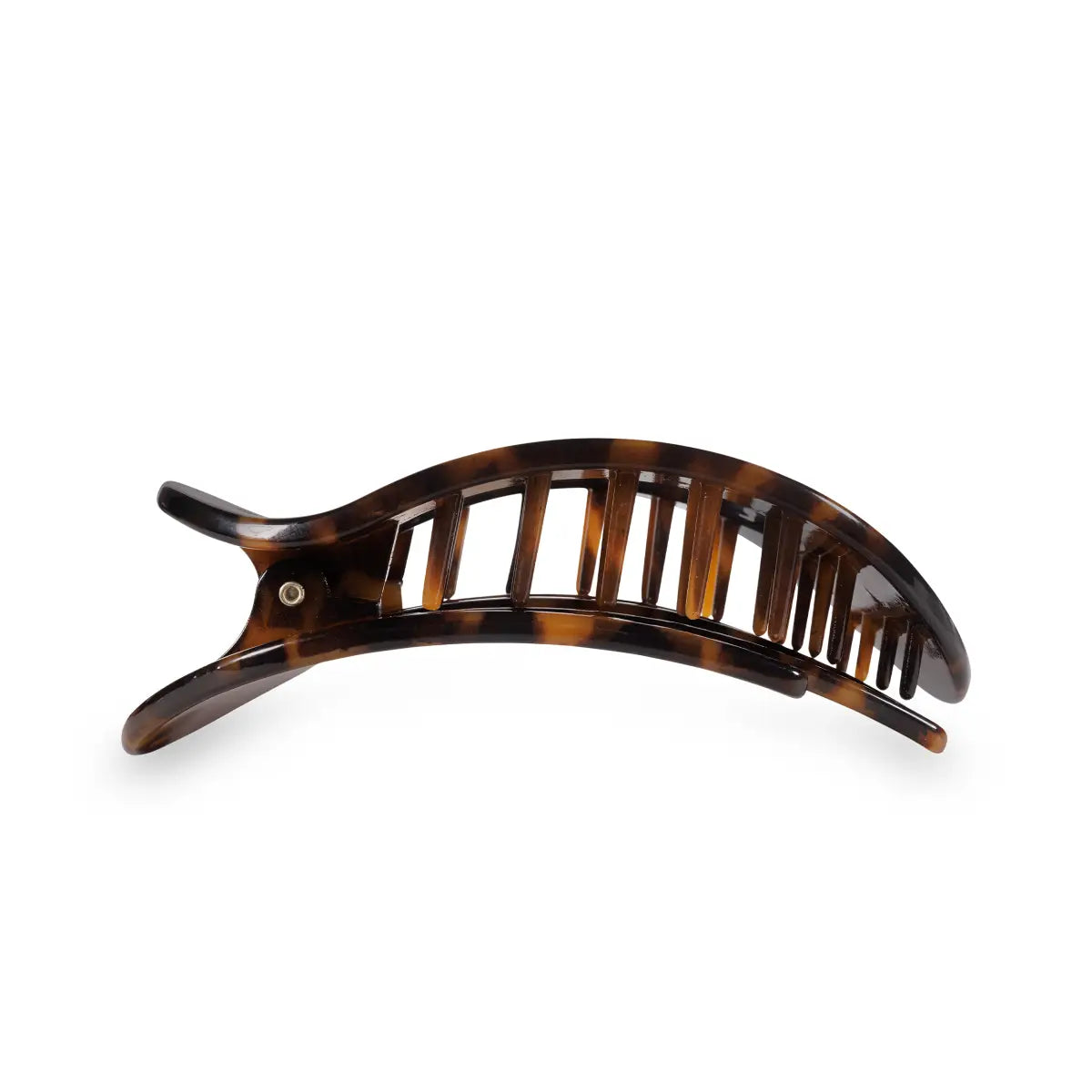 Round Flat Hair Clip - Tortoise - Medium - TELETIES