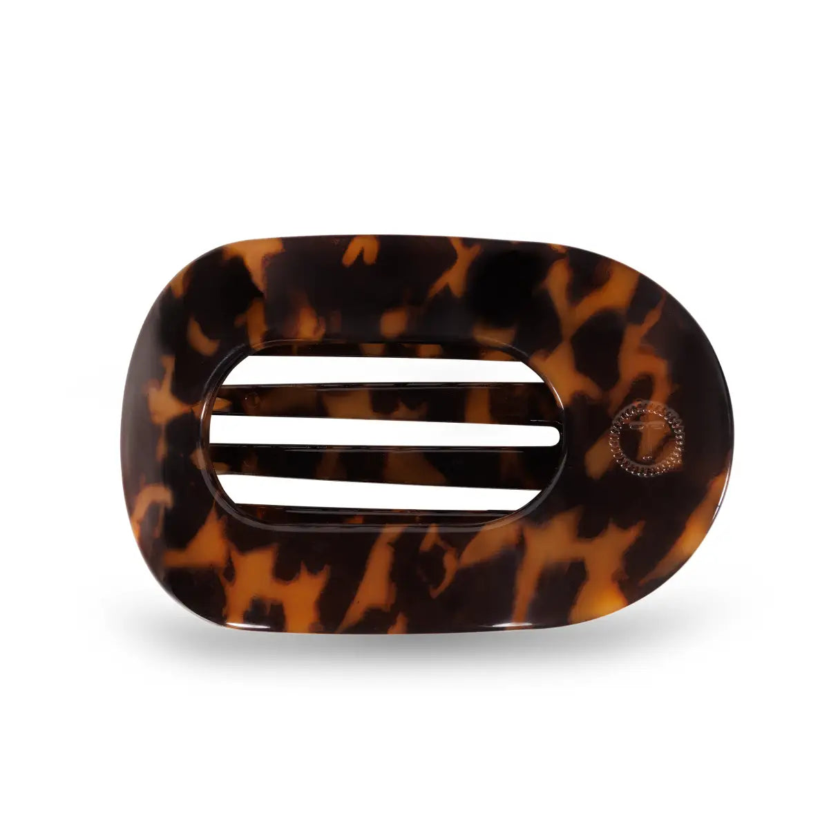 Round Flat Hair Clip - Tortoise - Medium - TELETIES