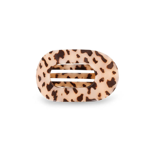 Round Flat Hair Clip - Blonde Tortoise - Small - TELETIES