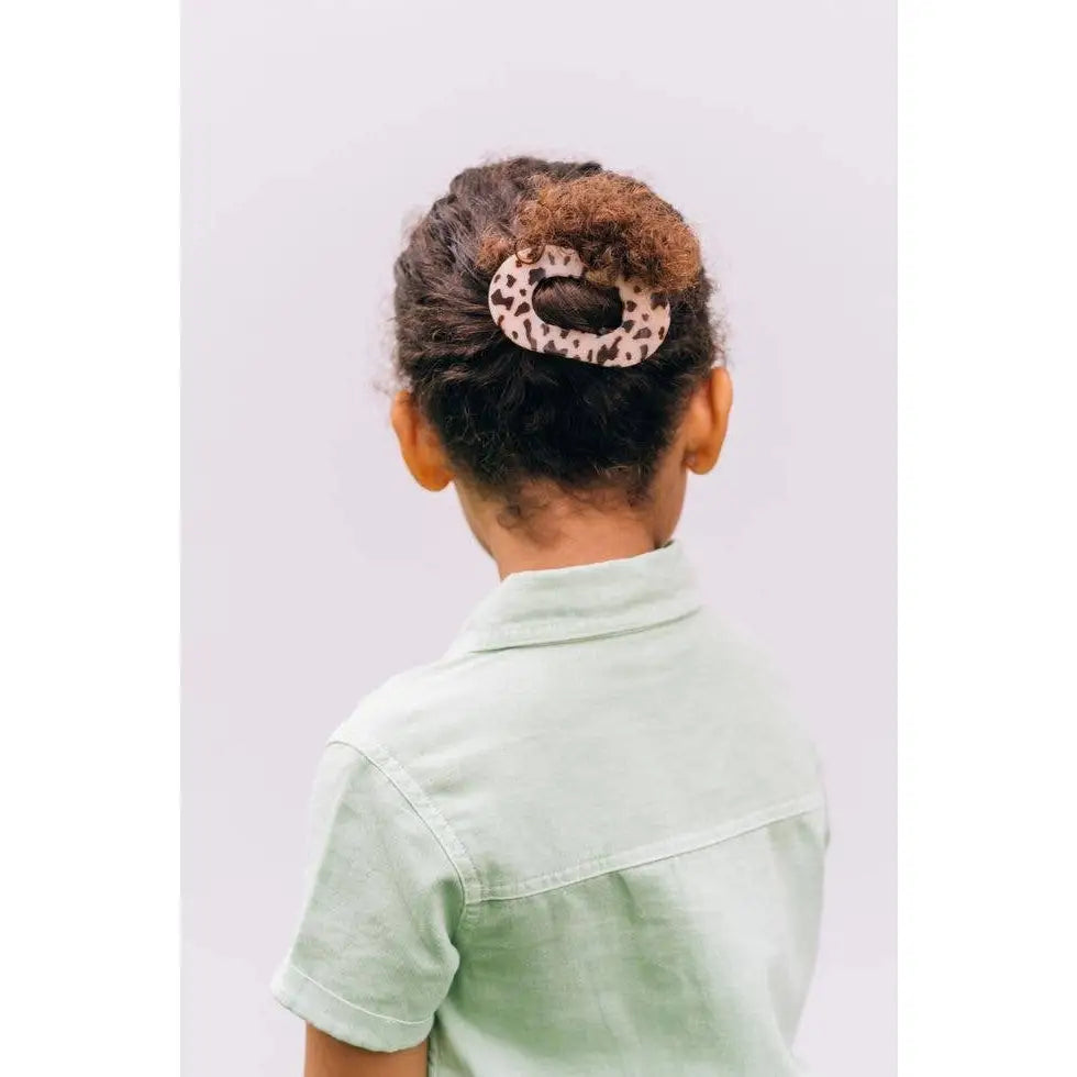 Round Flat Hair Clip - Blonde Tortoise - Small - TELETIES