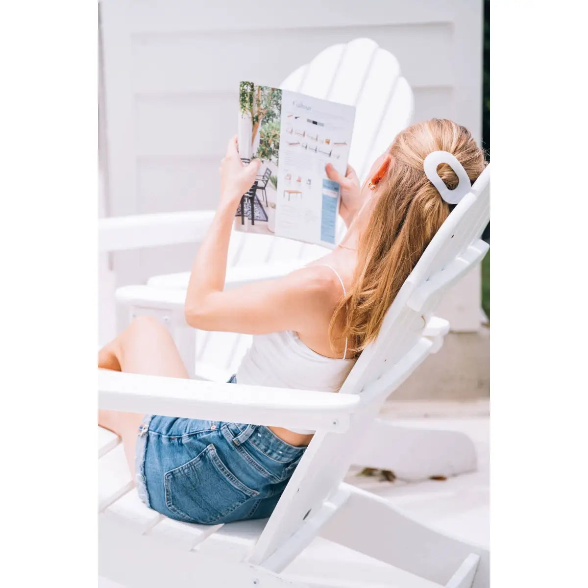 Round Flat Hair Clip - Coconut White - Small - TELETIES