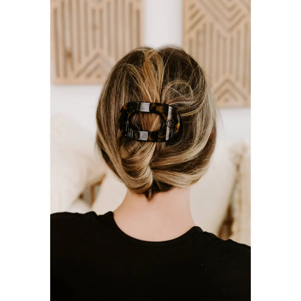 Round Flat Hair Clip - Tortoise - Small - TELETIES