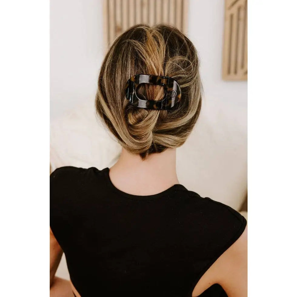 Round Flat Hair Clip - Tortoise - Small - TELETIES