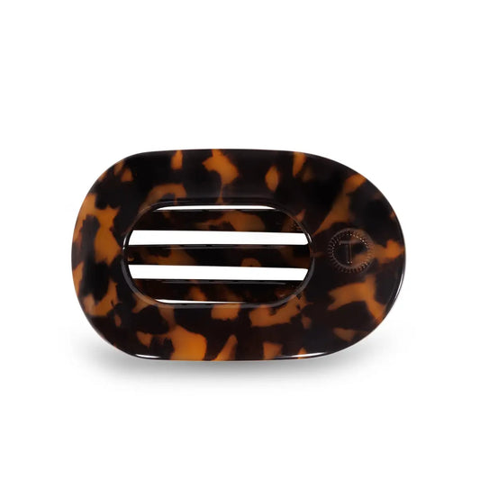 Round Flat Hair Clip - Tortoise - Small - TELETIES