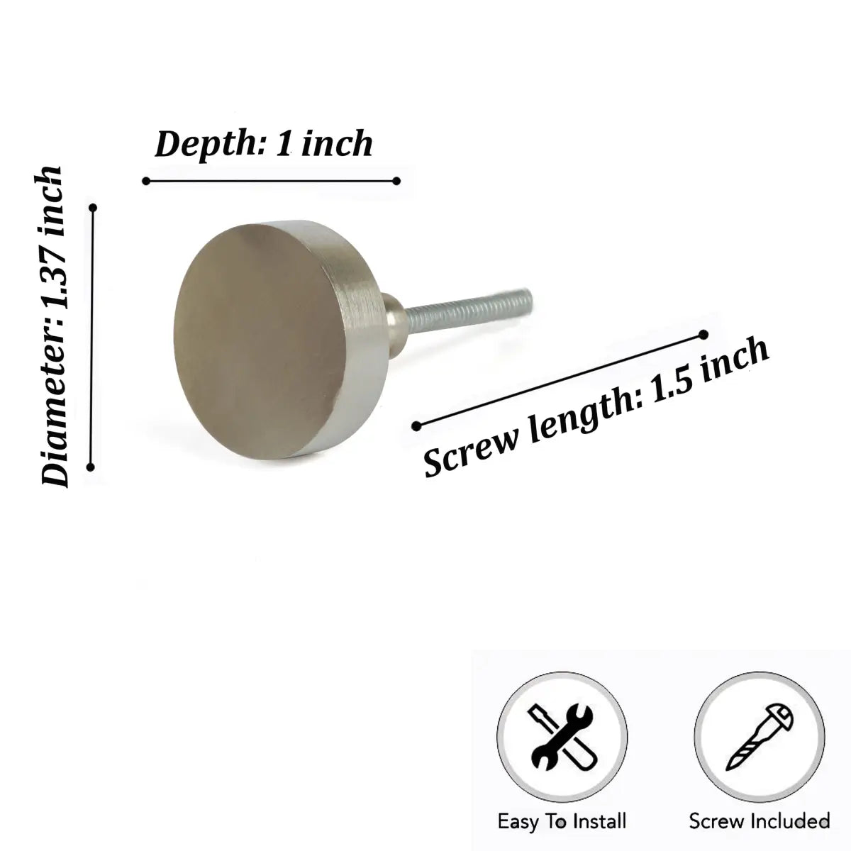 Round Modern Metal Knob gold silver black (each) - Perilla Home