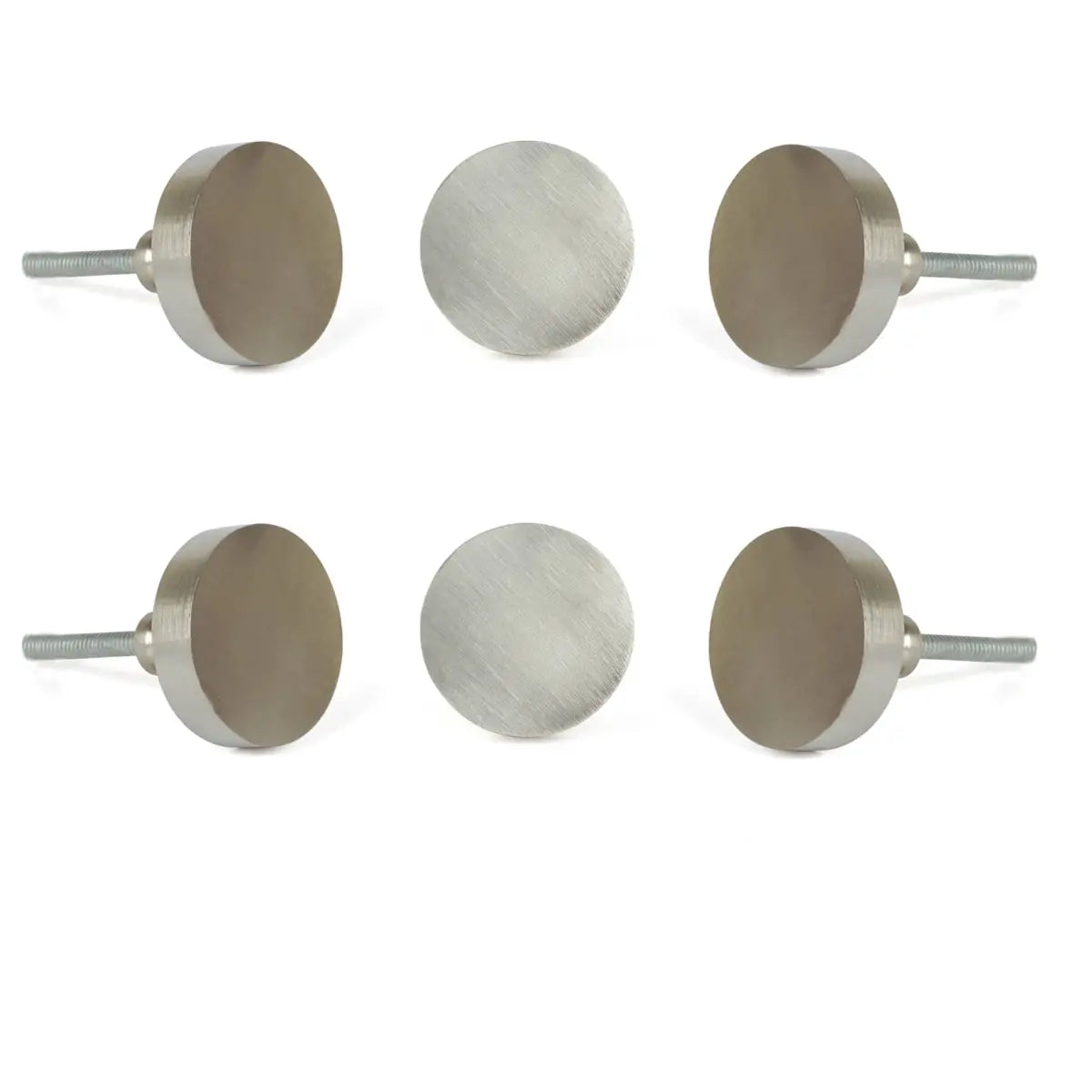 Round Modern Metal Knob gold silver black (each) - Brushed Silver - Perilla Home