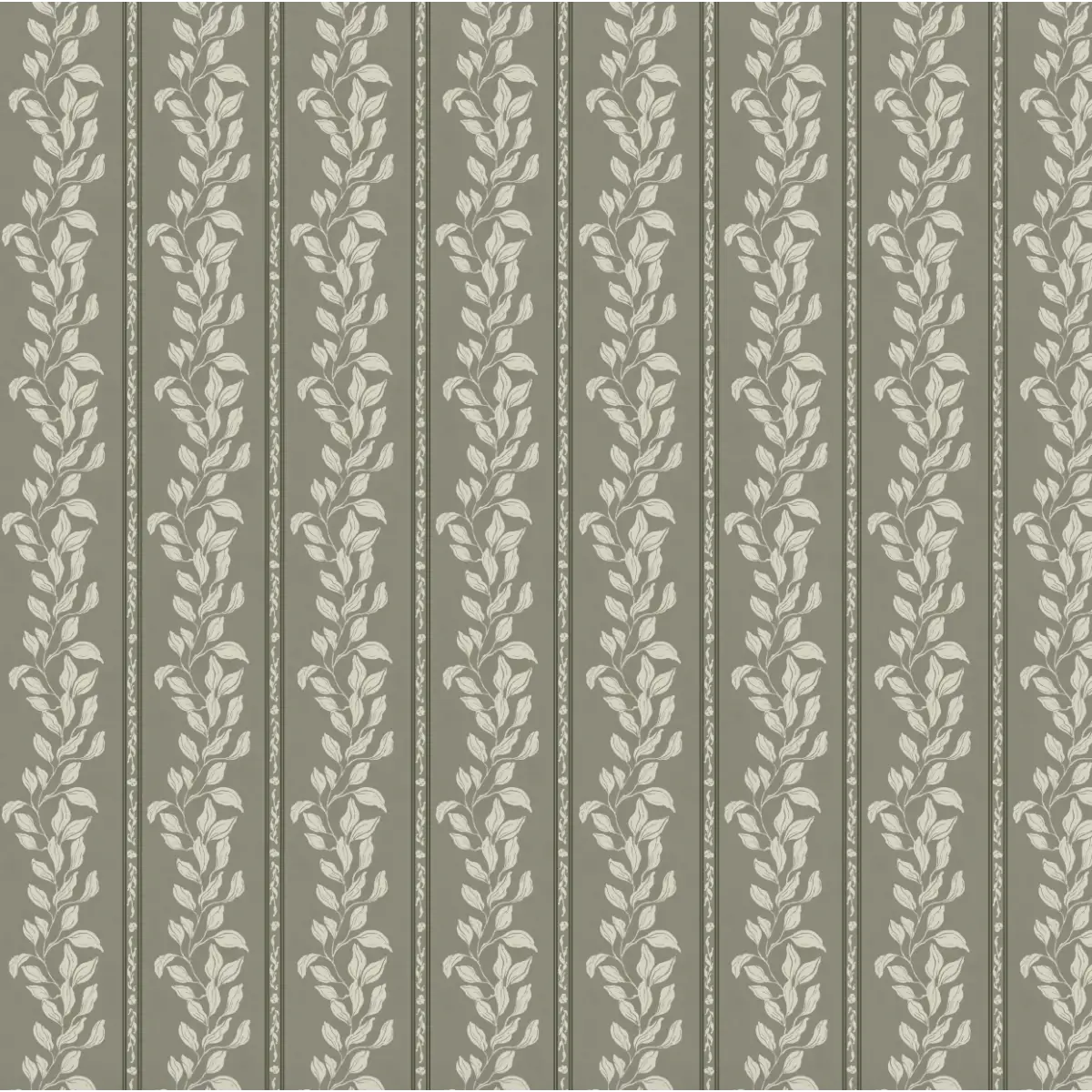 Rowe Wallpaper - Leaf Stripes - by The Fibery - Sample 1 foot by 1 foot / Dark Sage - Loomwell Home Goods
