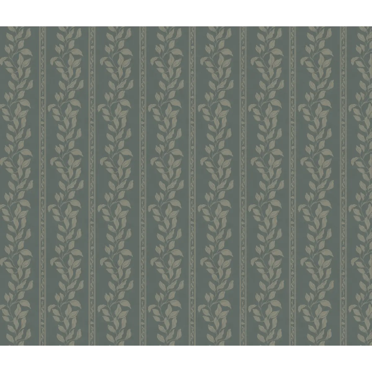 Rowe Wallpaper - Leaf Stripes - by The Fibery - Sample 1 foot by 1 foot / Dark Teal - Loomwell Home Goods