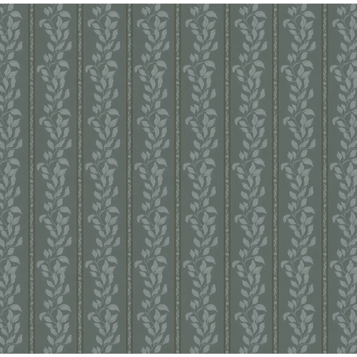 Rowe Wallpaper - Leaf Stripes - by The Fibery - Sample 1 foot by 1 foot / Teal - Loomwell Home Goods