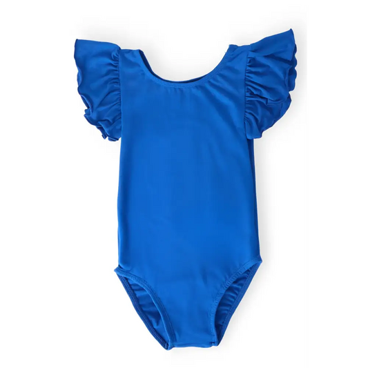 Royal Blue S/S Flutter Sleeve Leotard - Mila & Rose ®