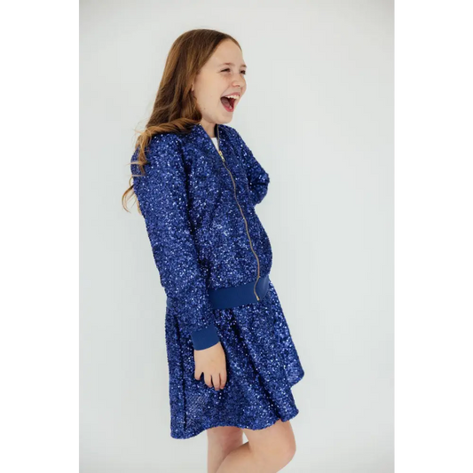 Royal Blue Sequin Jacket - Mila & Rose ®