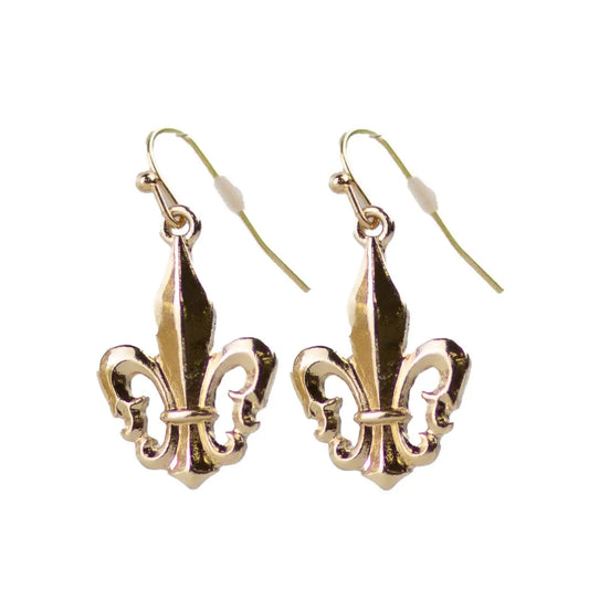 Fleur de Lis Earrings - Gold - The Royal Standard