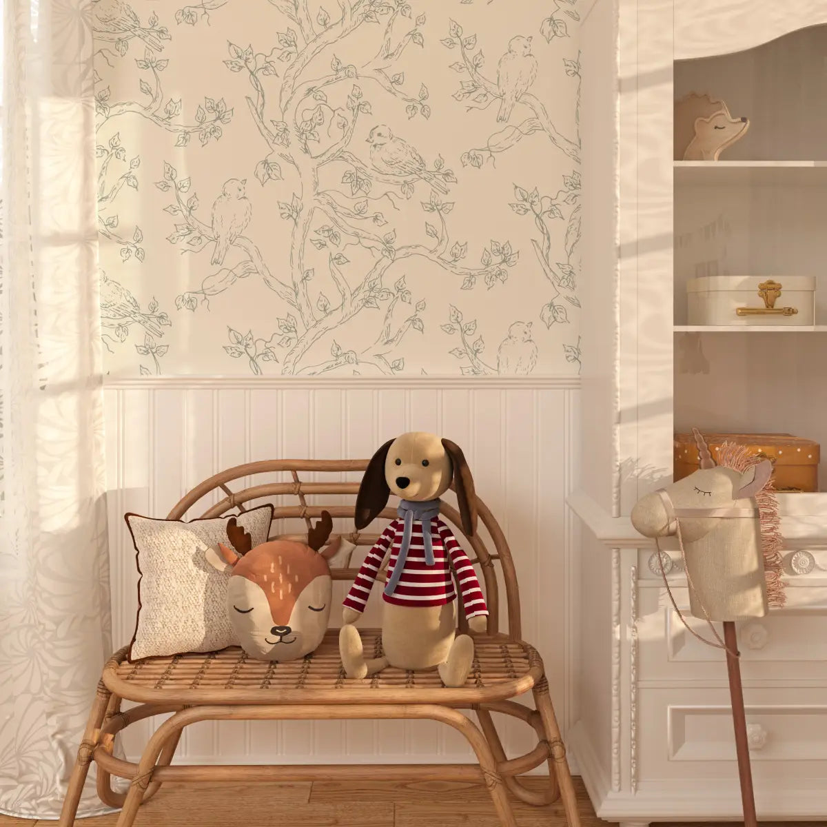 Ruby Wallpaper - Birds in Branches - by Ali Anni - Loomwell Home Goods