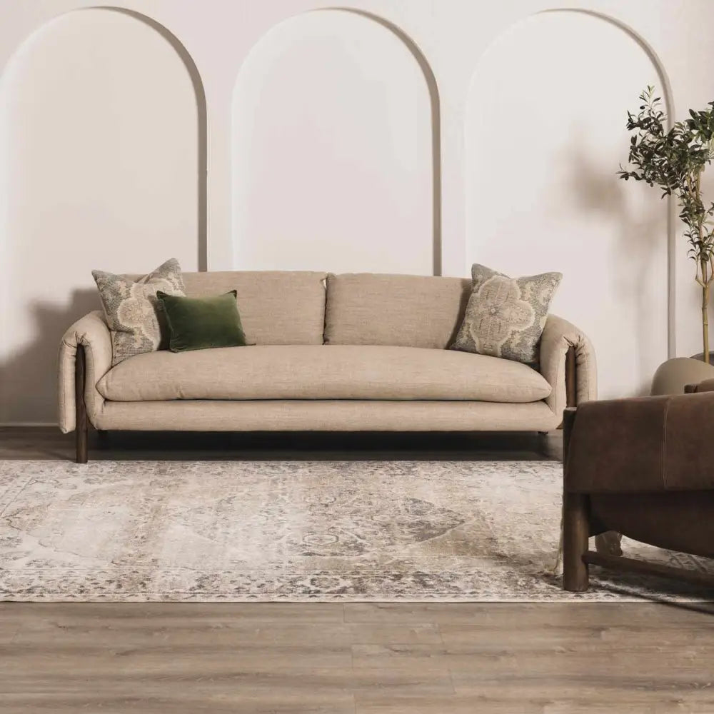 Rudo Beige Washable Area Rug - Boutique Rugs