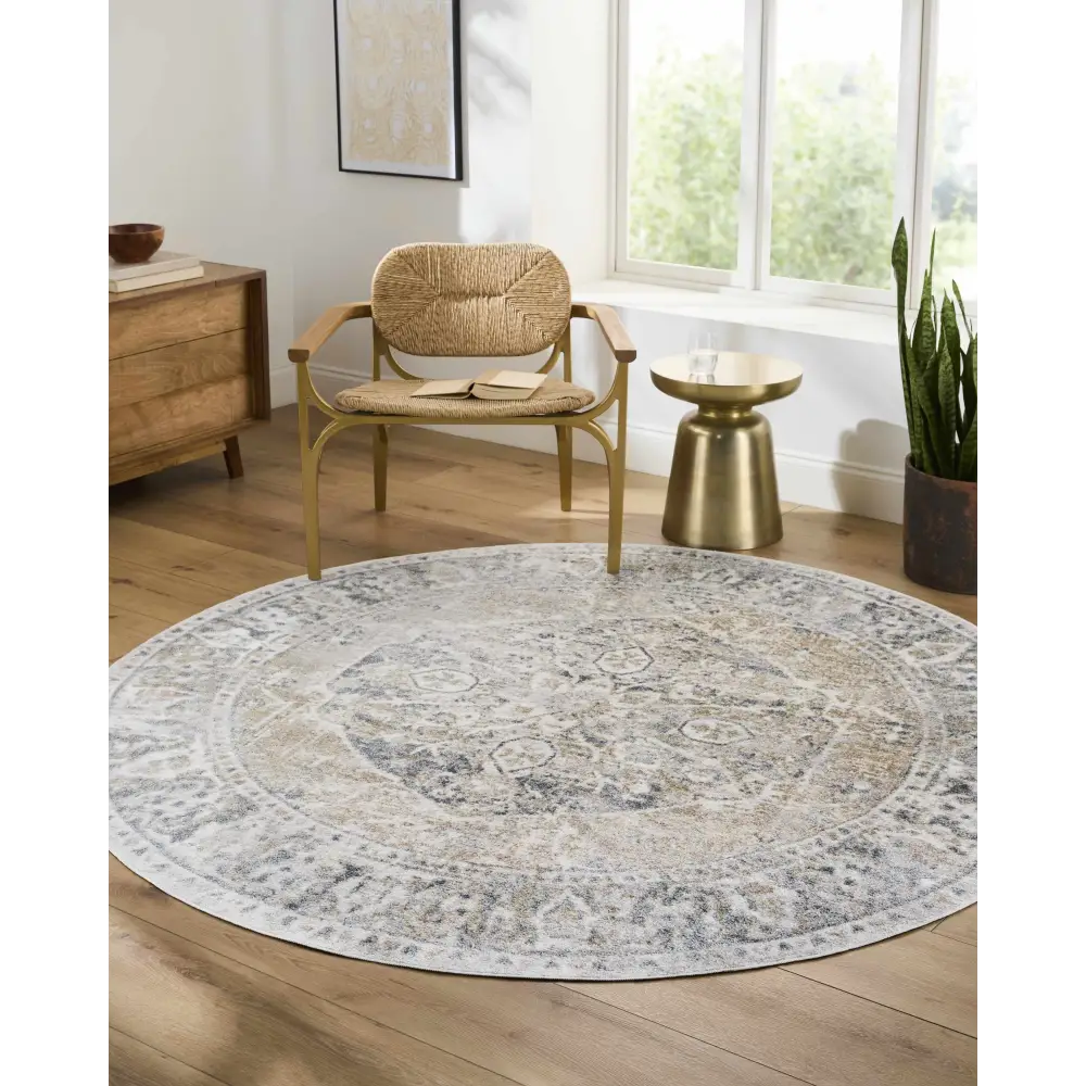Rudo Beige Washable Area Rug - Boutique Rugs
