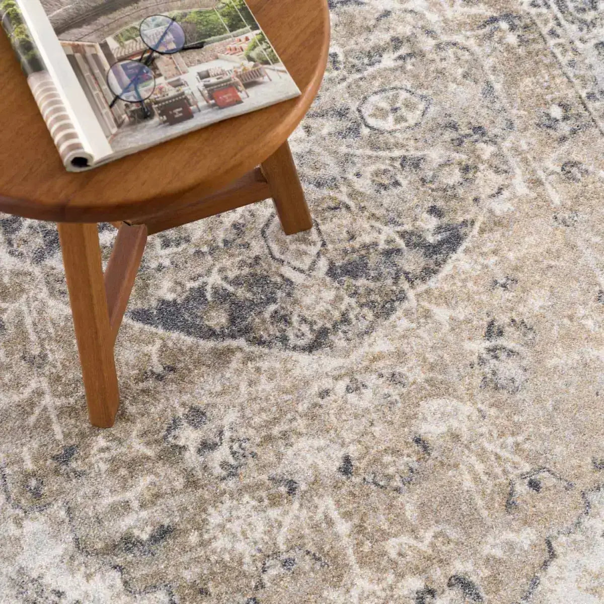 Rudo Beige Washable Area Rug - Boutique Rugs