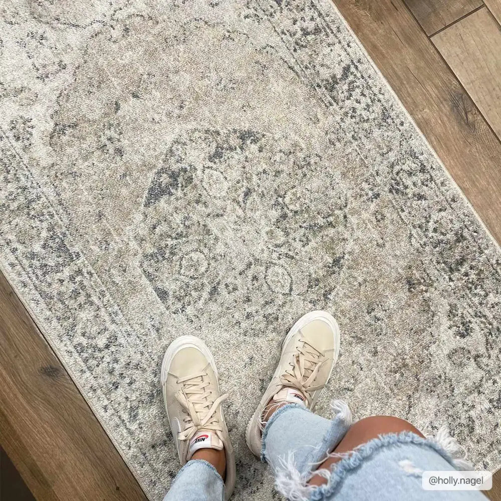 Rudo Beige Washable Area Rug - Boutique Rugs