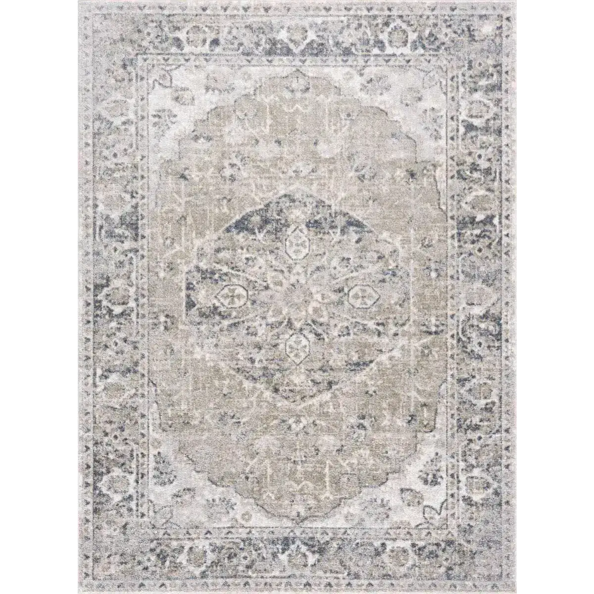 Rudo Blue Washable Area Rug - 5’3’’ x 7’ Rectangle - Boutique Rugs