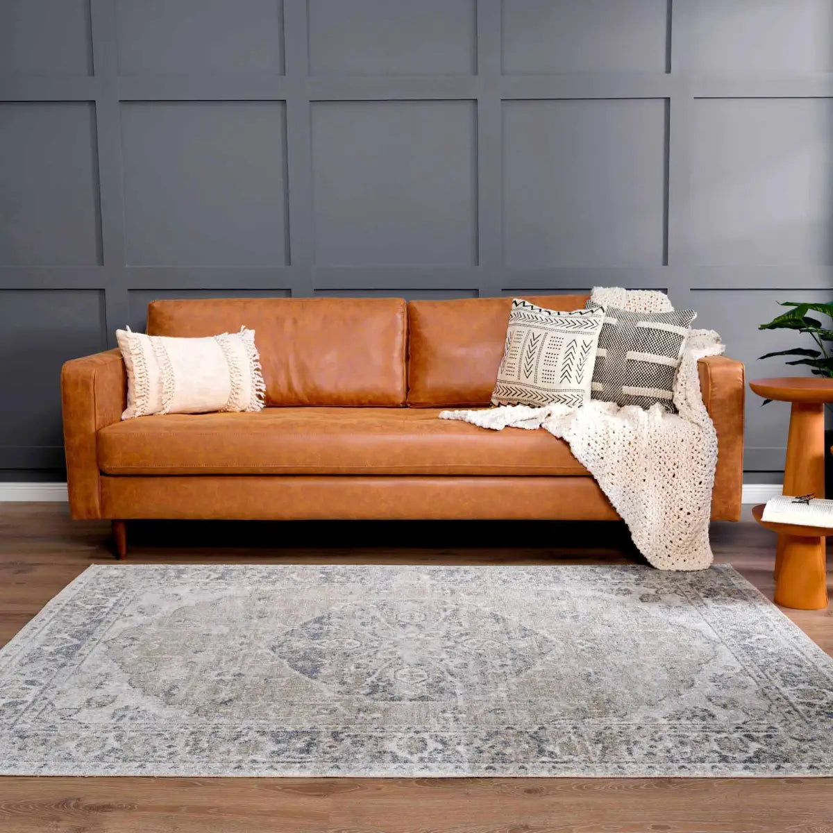 Rudo Blue Washable Area Rug - Boutique Rugs