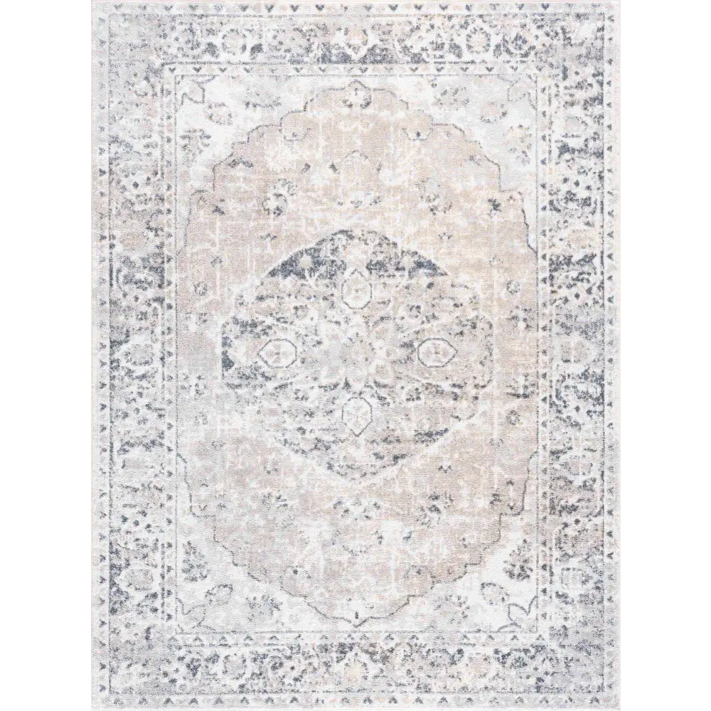 Rudo Cream Washable Area Rug - 5’3’’ x 7’ Rectangle - Boutique Rugs