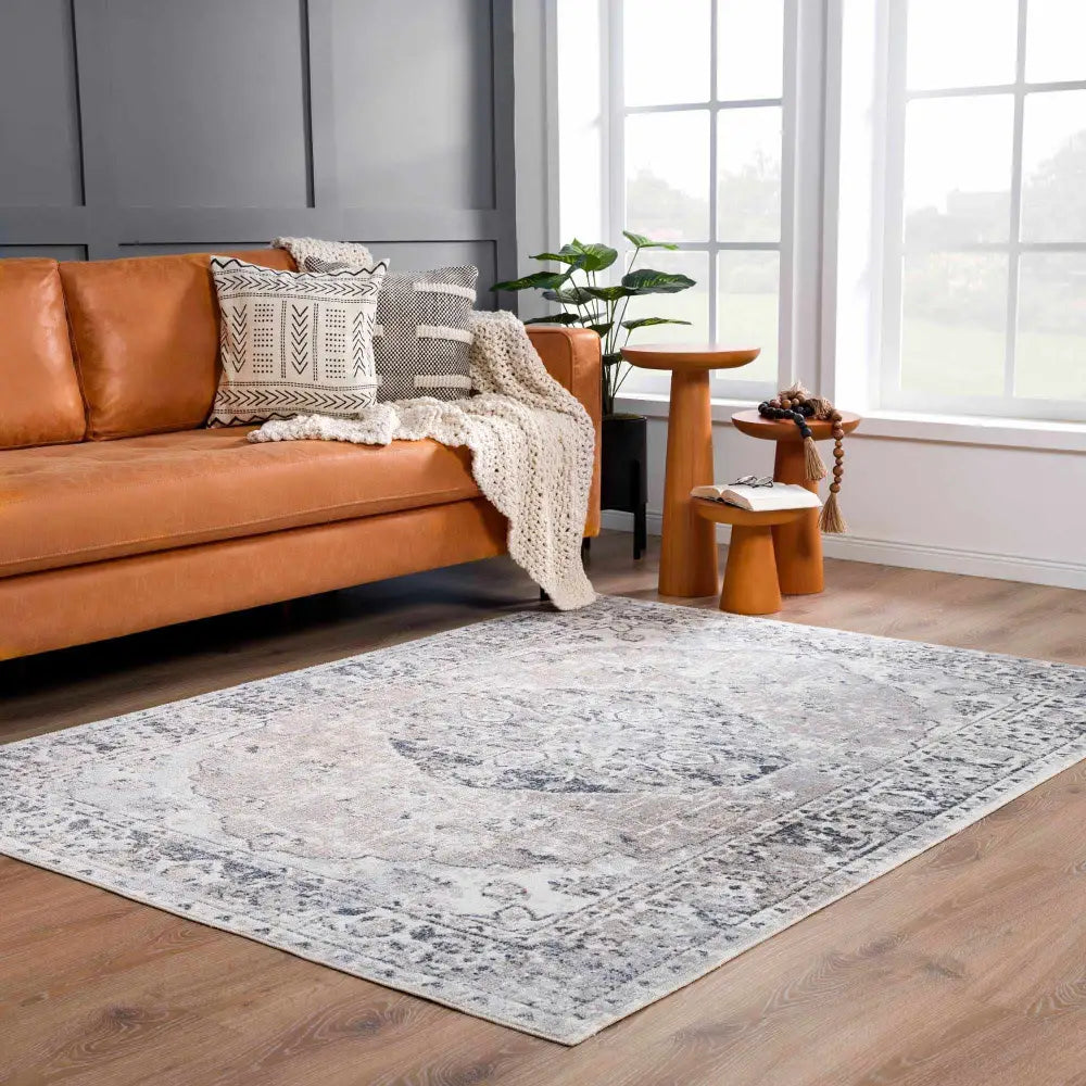 Rudo Cream Washable Area Rug - Boutique Rugs