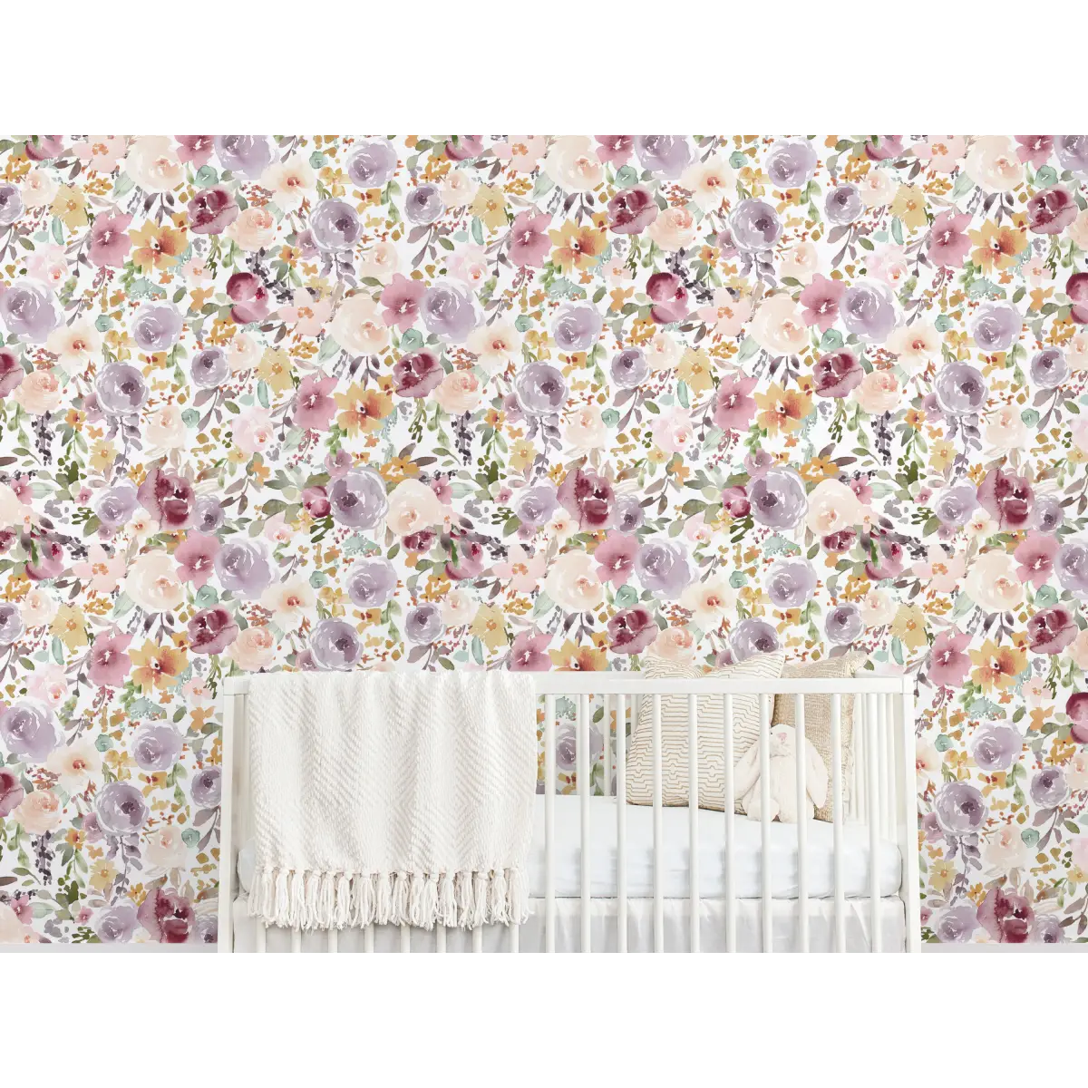 Rue Wallpaper - Purple Floral - Loomwell Home Goods
