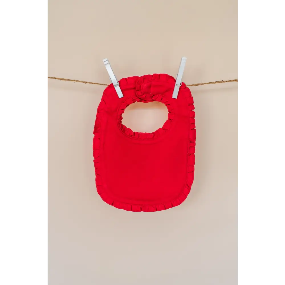 Ruffle Baby Bibs - Red / One Size - ARB Blanks