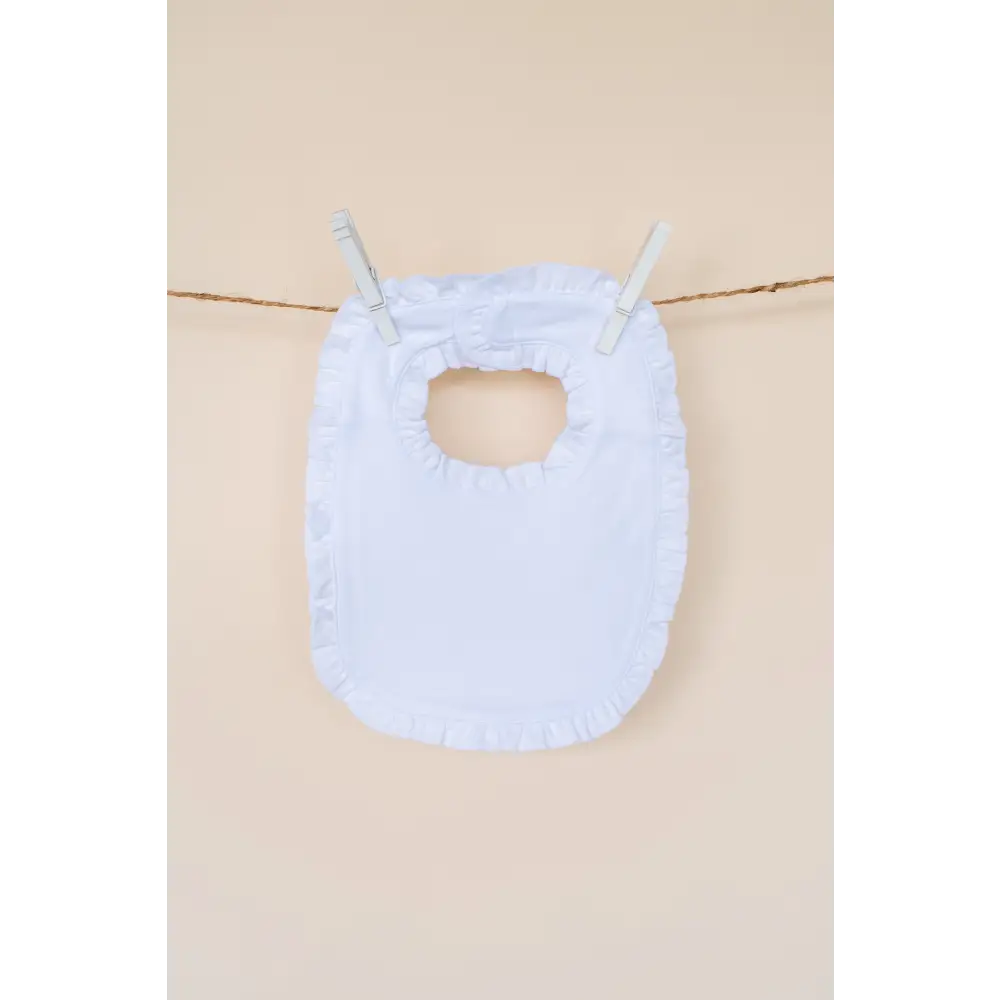 Ruffle Baby Bibs - White / One Size - ARB Blanks
