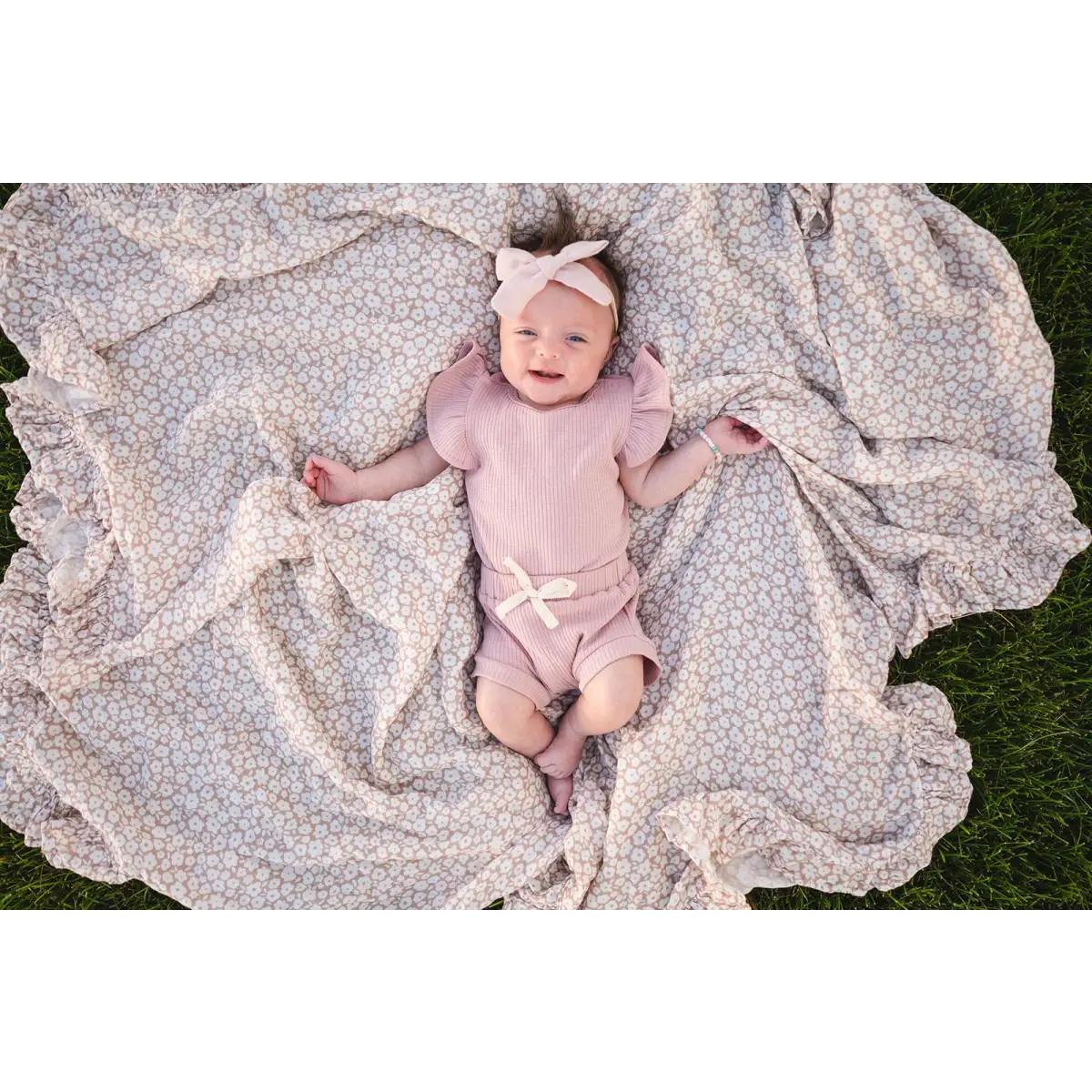 Ruffle Ribbed Short Set - Dusty Rose - Harp Angel Boutique