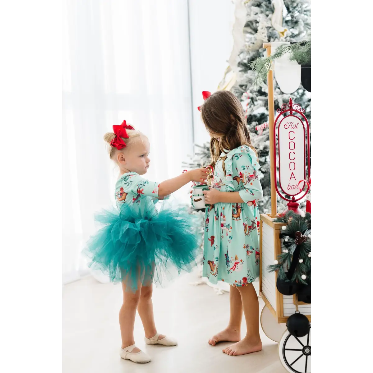 Ruffle Twirl Dress - Believe in Your Elf - Christmas - 3/4 Sleeve - Mila & Rose ®