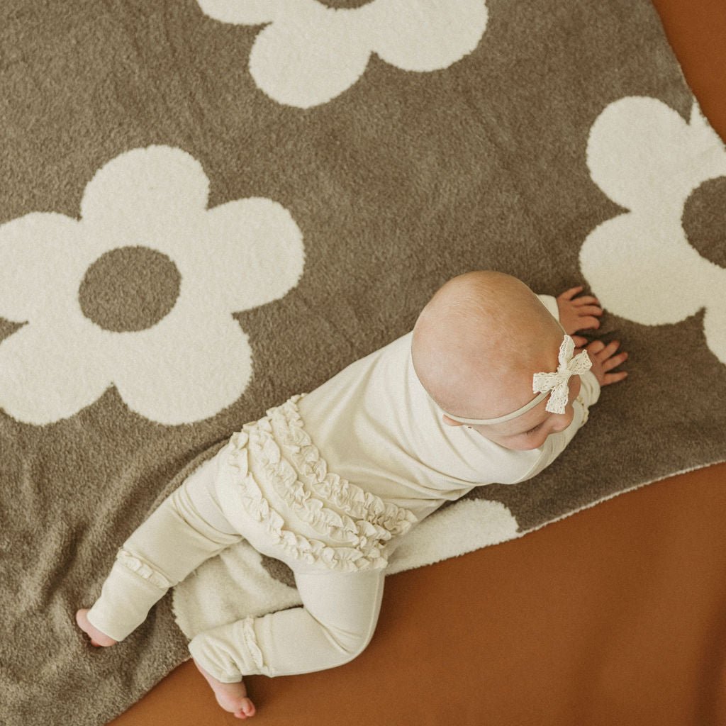 Ruffle Zipper One Piece - Cream - Harp Angel Boutique