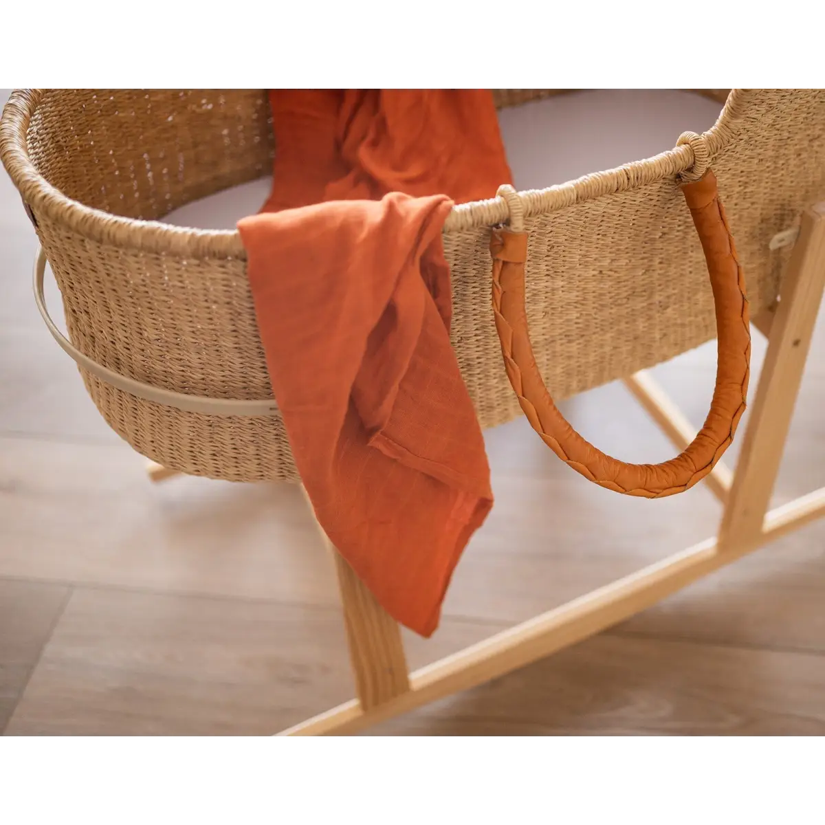 Rust Bamboo Muslin Swaddle Blanket - Harp Angel Boutique