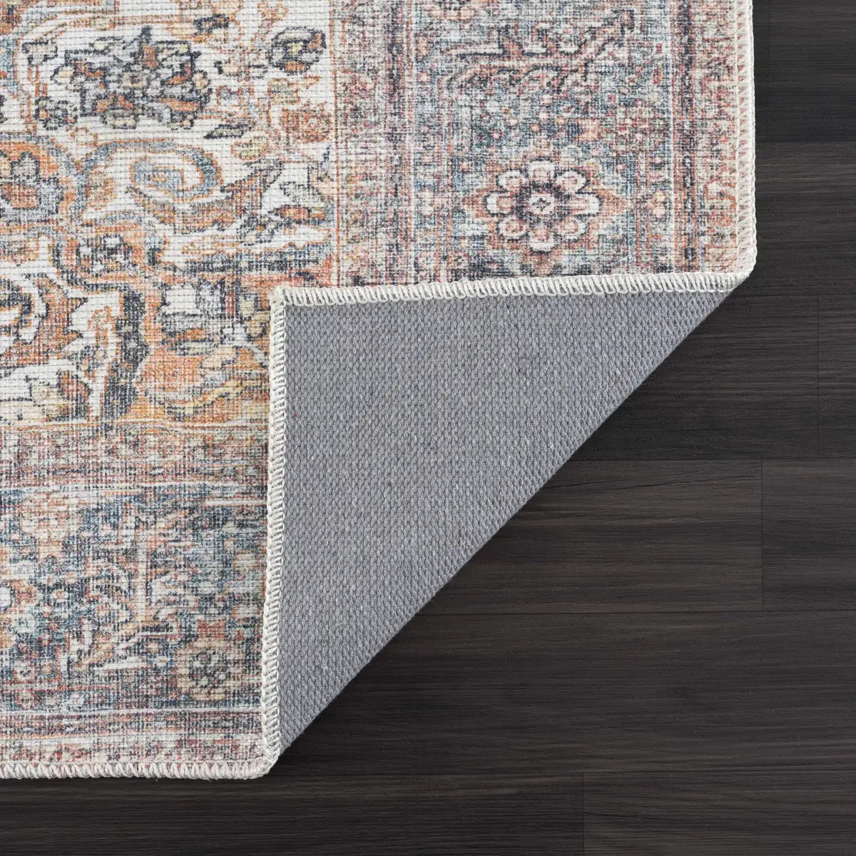 Rust Medallion Washable Area Rug - Boutique Rugs