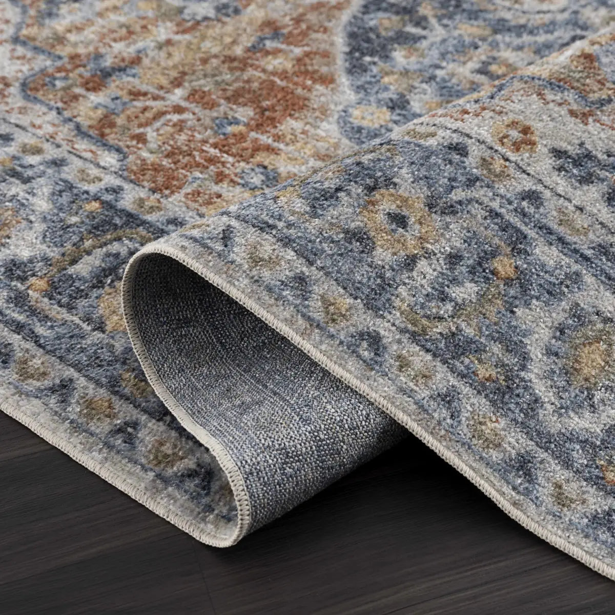 Rust Hiti Washable Area Rug - Boutique Rugs
