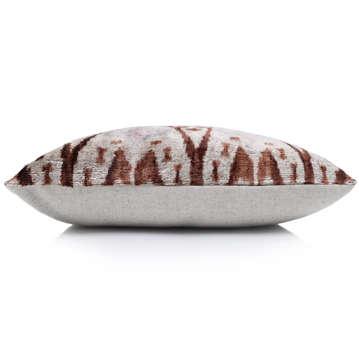 Rust & Lilac Vertical Ikat Silk Velvet Pillow - 20’’ x 20’’ - Canvello