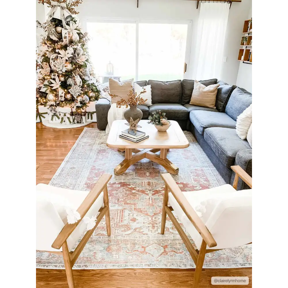 Rust Maayon Washable Rug - Boutique Rugs