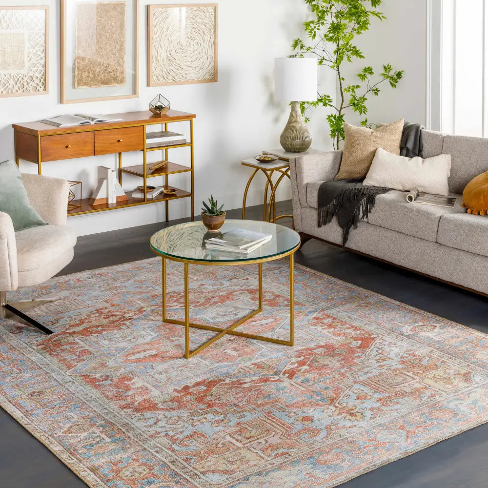 Rust Maayon Washable Rug - Boutique Rugs