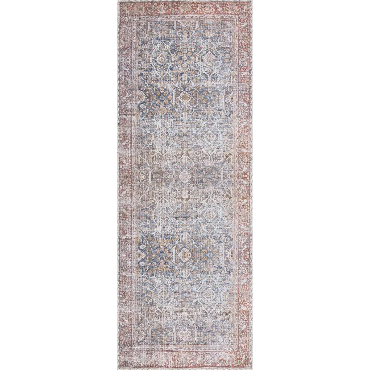 Rust Mair Traditional Washable Area Rug - 2’7’’ x 7’3’’ Runner - Boutique Rugs