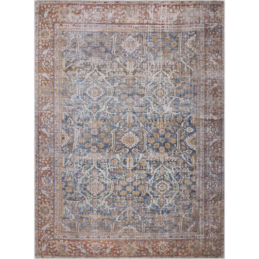 Rust Mair Traditional Washable Area Rug - 5’3’’ x 7’3’’ Rectangle - Boutique Rugs