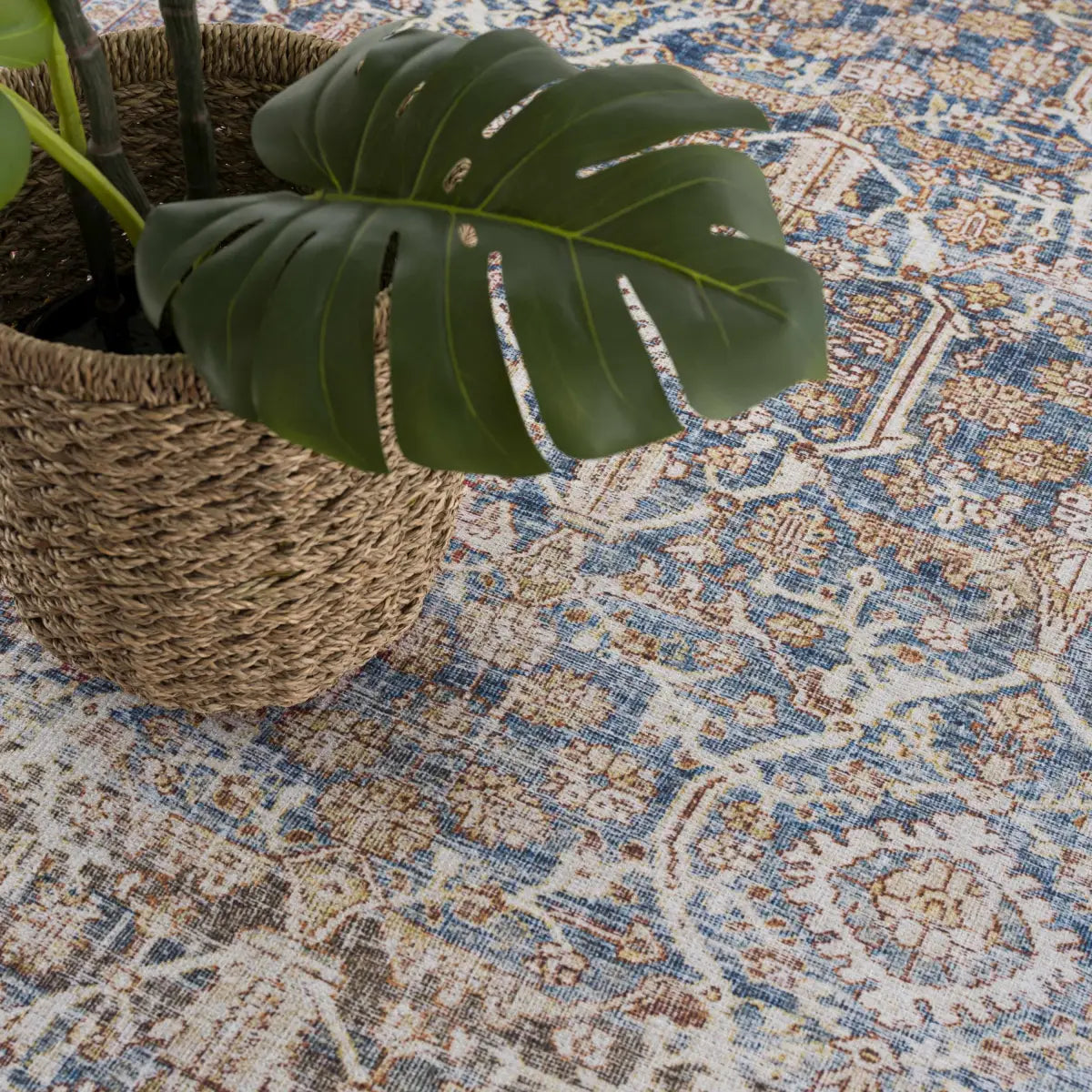 Rust Mair Traditional Washable Area Rug - Boutique Rugs