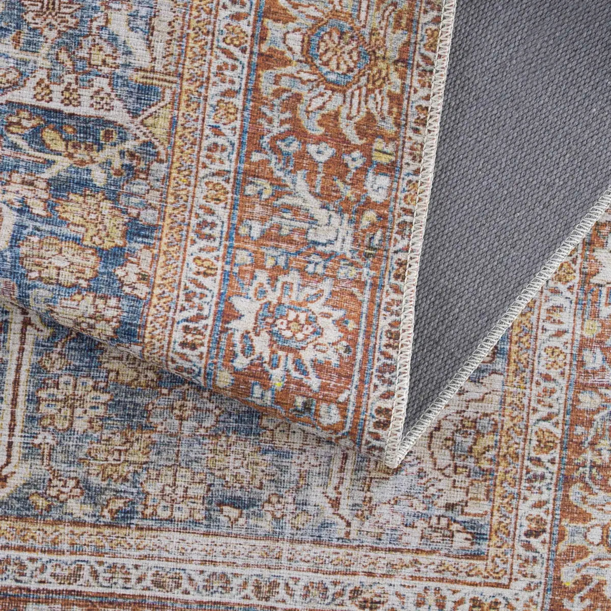 Rust Mair Traditional Washable Area Rug - Boutique Rugs