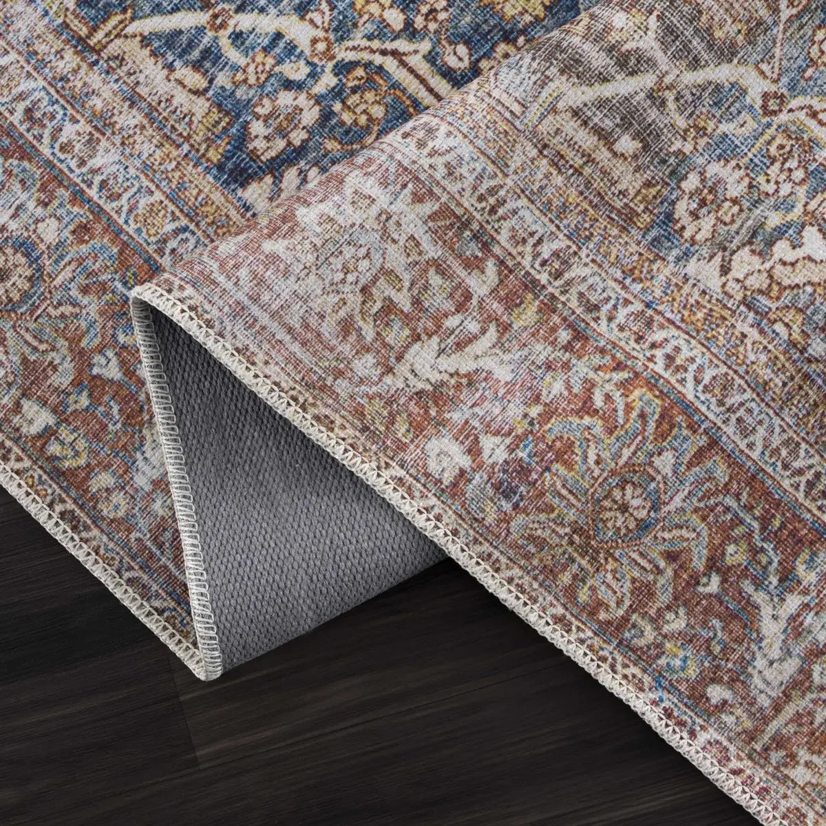 Rust Mair Traditional Washable Area Rug - Boutique Rugs