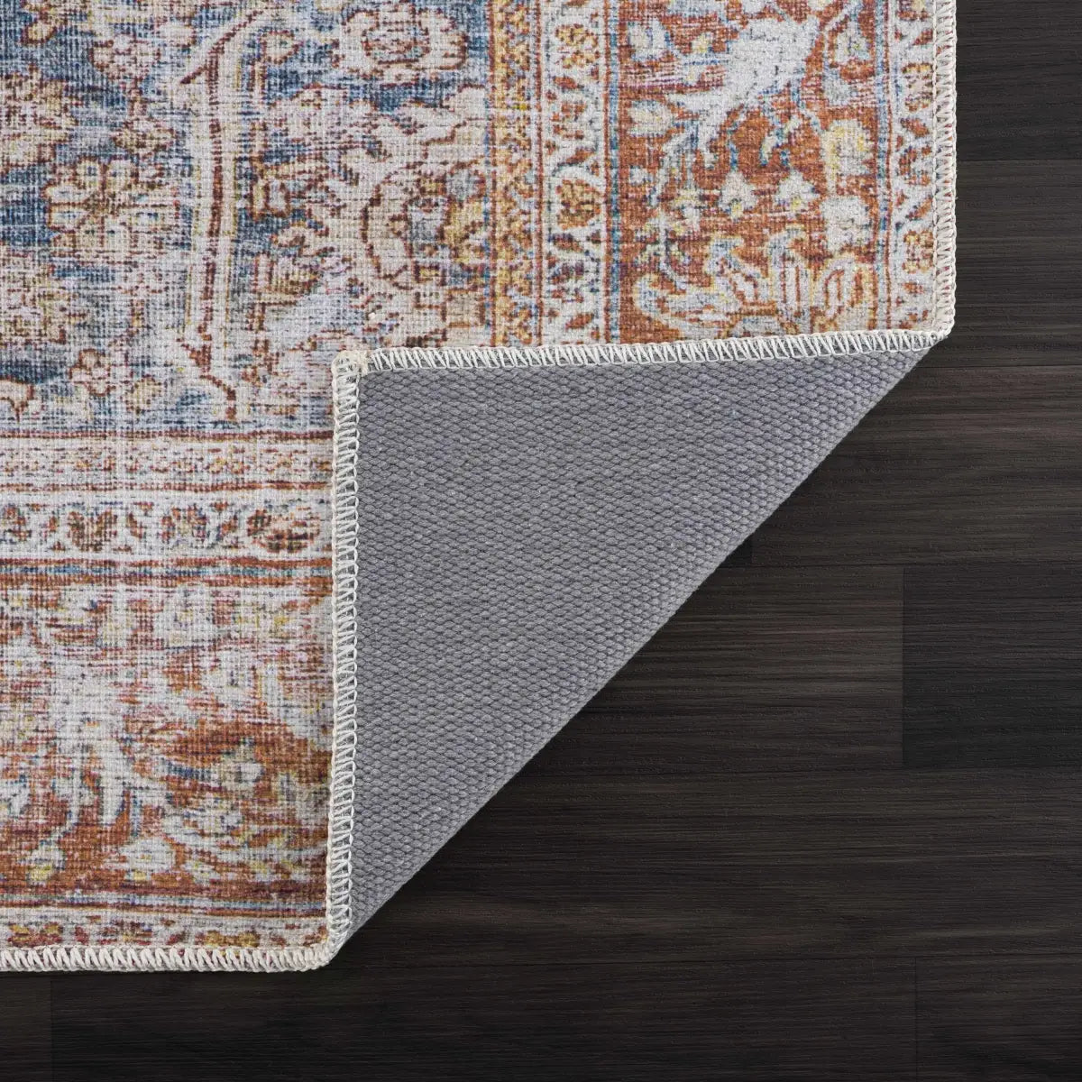 Rust Mair Traditional Washable Area Rug - Boutique Rugs