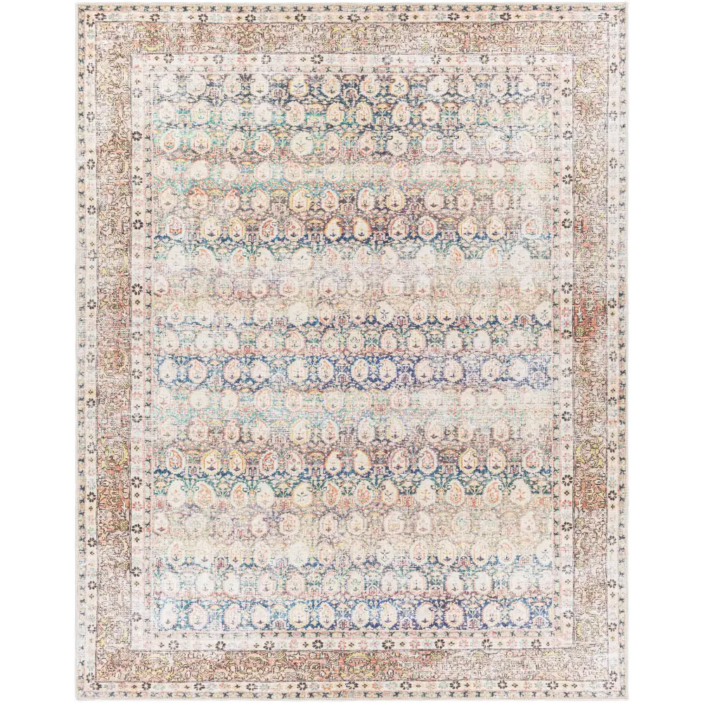 Rust Maligaya Distressed Washable Area Rug - Clearance - Boutique Rugs