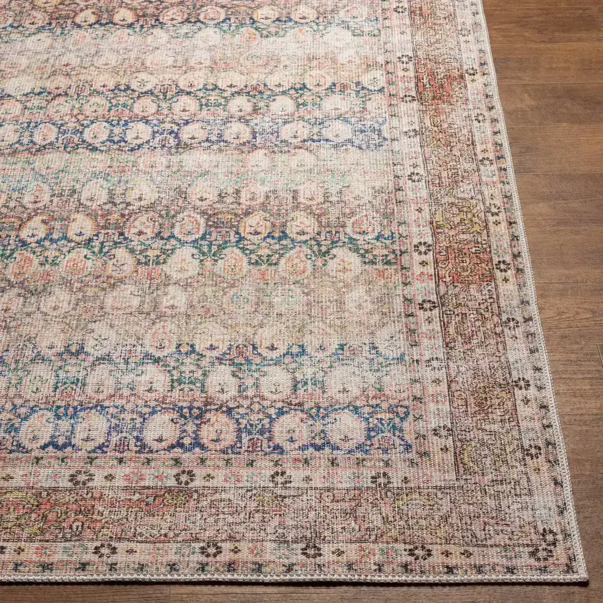 Rust Maligaya Distressed Washable Area Rug - Boutique Rugs