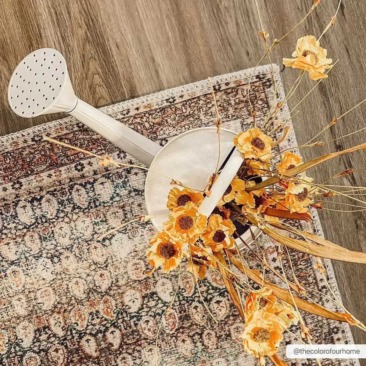 Rust Maligaya Distressed Washable Area Rug - Boutique Rugs