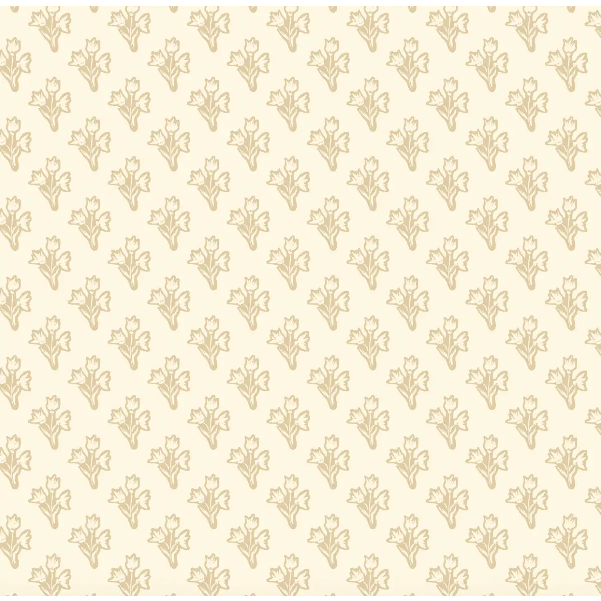 Ruthie Floral Wallpaper - Simple Block Print Flowers - by Ali Anni - Sample 1 foot by 1 foot / Yellow - Loomwell Home