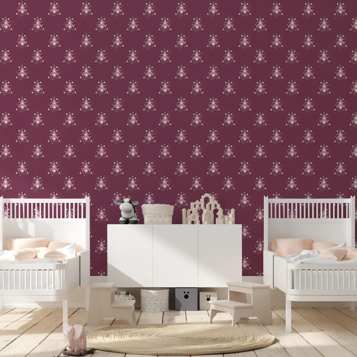 Ryan Wallpaper - Rocket Spaceship - by Antonela Fulir - Loomwell Home Goods