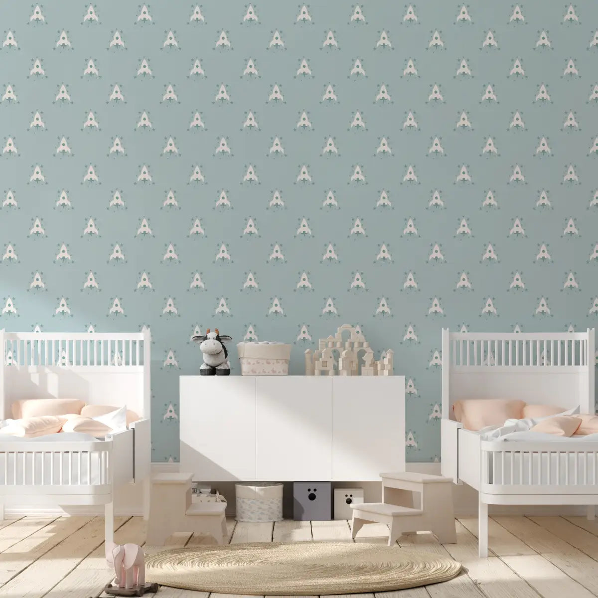 Ryan Wallpaper - Rocket Spaceship - by Antonela Fulir - Loomwell Home Goods
