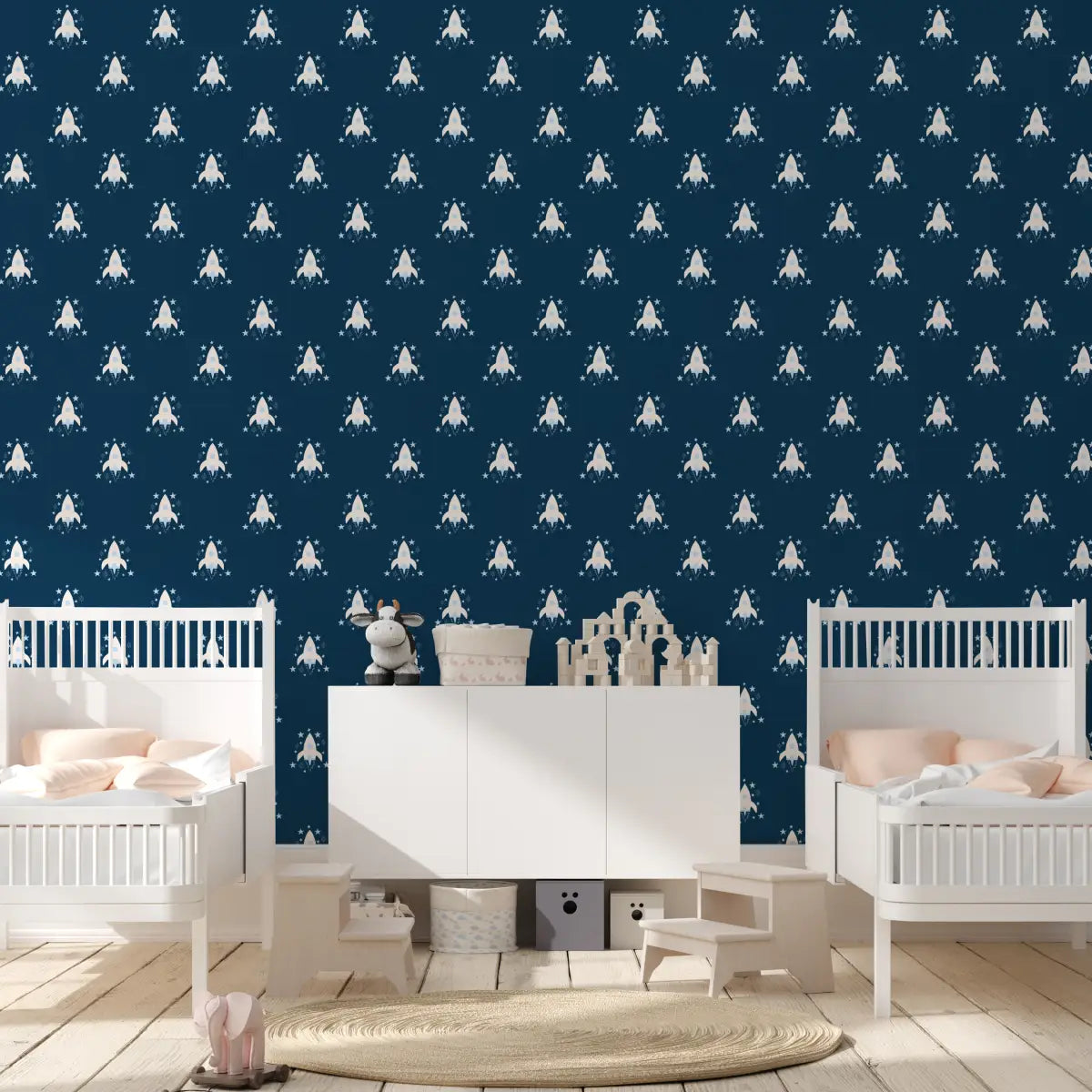 Ryan Wallpaper - Rocket Spaceship - by Antonela Fulir - Loomwell Home Goods